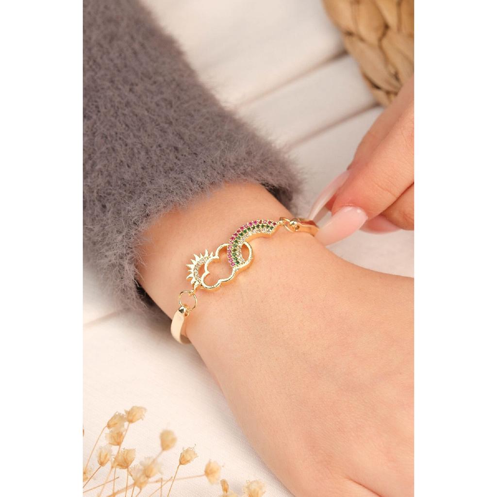 Женский позолоченный однотонный браслет