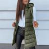 Women's Long Vest Plain Sleeveless Hood Winter Vest Outwear Jacket Lightweight Warm Coat Outerwear