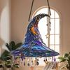 Witch Hat Hanging Ornament Sunlight Reflection 2D Acrylic Pendant Simulated Appearance Halloween Decoration