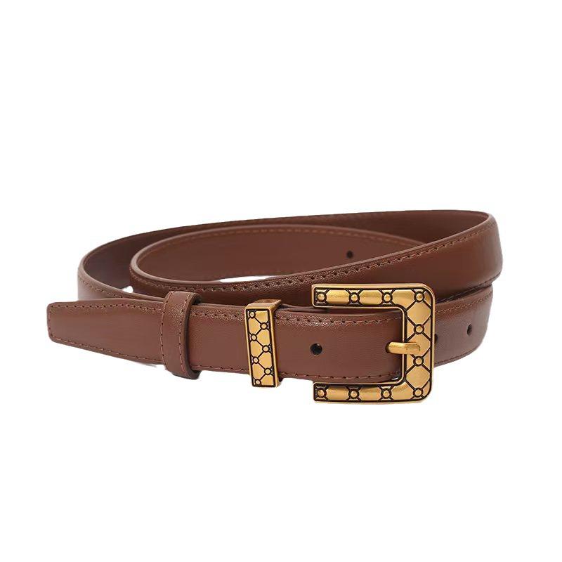 Genuine Leather Women's Decorative Waist Chain Belt for Jeans