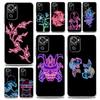 Квадратный прозрачный чехол для телефона для Xiaomi Redmi Note 12 11 9S 9 8 10 Pro+ 7 8T 9C 9A 8A K40 Gaming Cover Фламинго Неоновый цветок Волна Арт