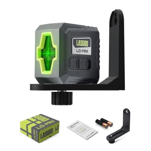 LASGOO Mini Laser Level with Green Laser, Self-Leveling Crosshairs, Ideal for Hanging Pictures and Construction