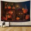 Halloween Party Decoration Tapestry Witch Pumpkin Wall Decoration Background Cloth Home Living Room Bedroom Decoration Tapestry