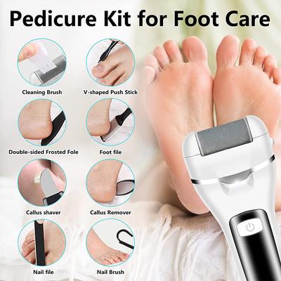 Электрическая пилочка для ног для удаления мозолей, профессиональные инструменты для педикюра для удаления омертвевшей кожи ног, перезаряжаемая шлифовальная машинка для ног, педикюр, пестрый