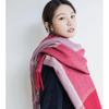 British Classic Lattices Shawl Thickened Cashmere-Like Fringed Scarf for Fall Winter