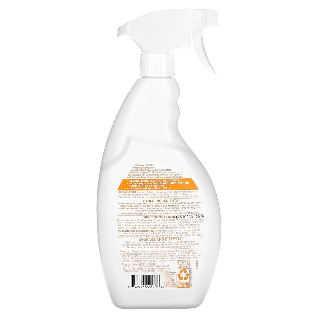 Multi-surface Disinfectant Cleaner, Lemongrass Citrus Scent, 768Ml(26Fl Oz)