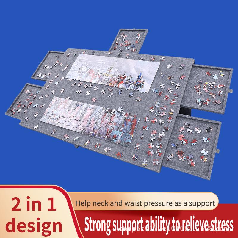 Фетровая доска для сортировки пазлов с 6 ящиками - Нескользящая, Складная, Наклонная Детский мольберт.