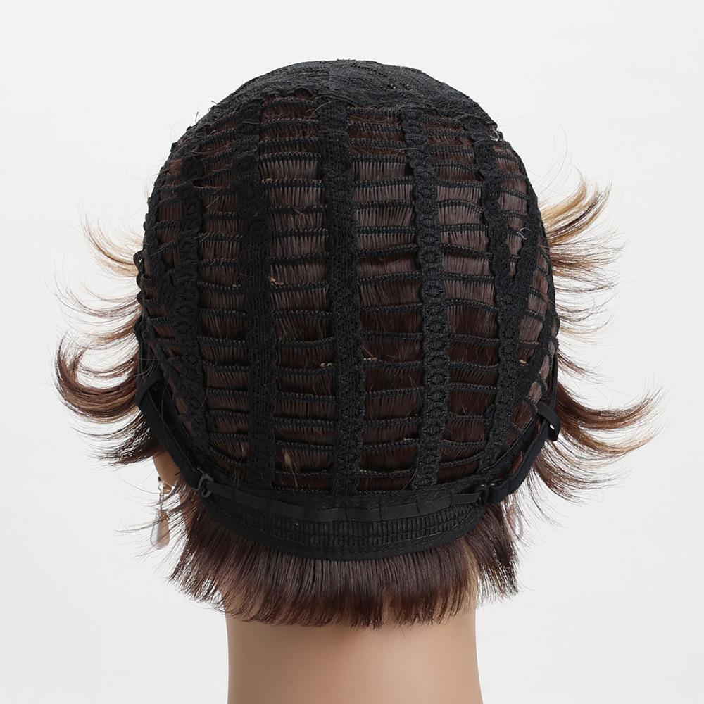 Короткие пикси парики для белых женщин, смешанные светлые короткие парики с коричневыми синтетическими натуральными волосами, парики для женщин