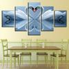 White Swan Couples HD Canvas Framework 5 Panel Wall Art Prints Poster for Living Room Painting Modern Home Decor Modular Picture