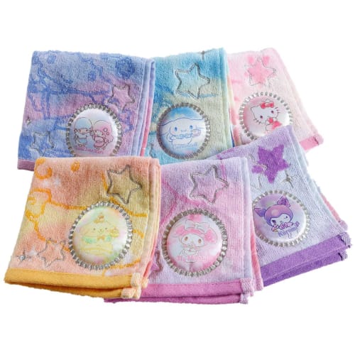 Marushin Mini Towel, Sanrio Hello Kitty and Yumekira Kitty, 100% Cotton, Antibacterial and Deodorizing, Perfect As a Gift, Product Number: 3725007500