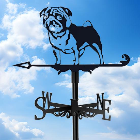 Металлический флюгер Ретро Петух Собака Птица Флюгер Черный Животный Флюгер Индикатор Направления Ветра для Крыши Уличный Фермерский Двор Сад Беседка Декор