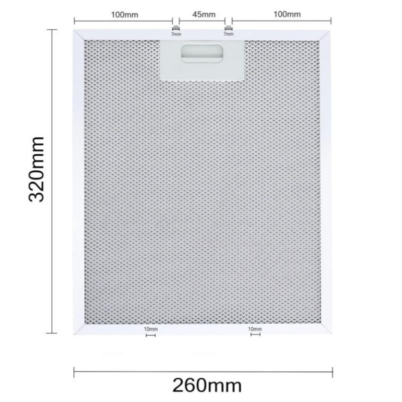 2 шт. универсальные фильтры для вытяжки, металлическая сетка, вентиляционный фильтр для вытяжки, 320x260 мм