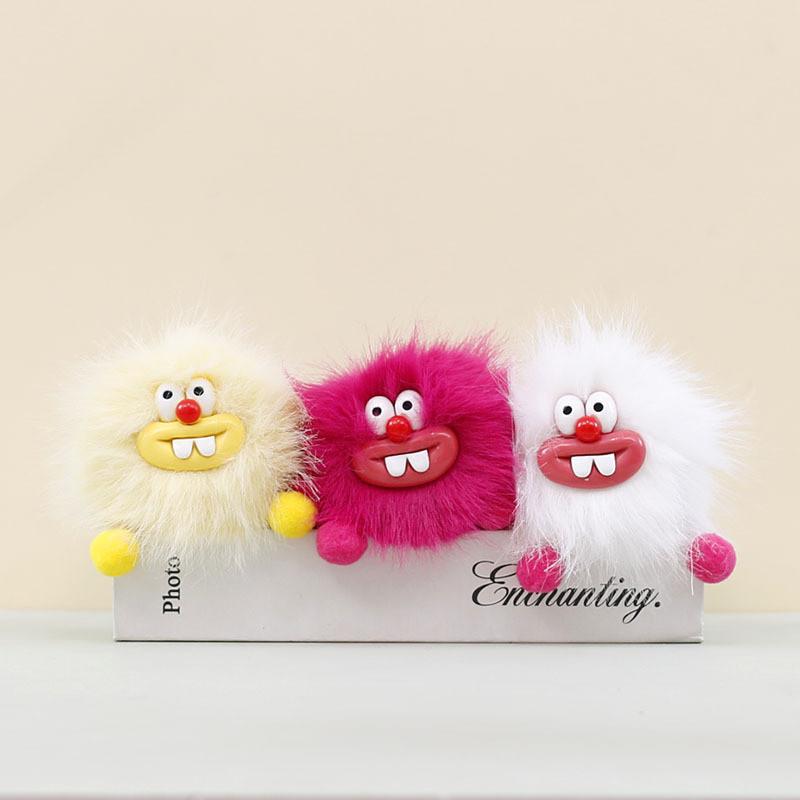 Уголь Пучеглазый Милый Шарик Плюшевый Брелок Шарм для Рюкзака Мягкий Подарок для Студентов