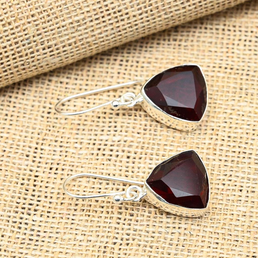 Восхитительные серьги из стерлингового серебра 925 пробы ручной работы с драгоценным камнем красного граната для женщин