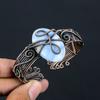 Natural Owhyee Blue Opal Gemstone Handmade Copper Wire Wrap Bangle Adj. S7w73