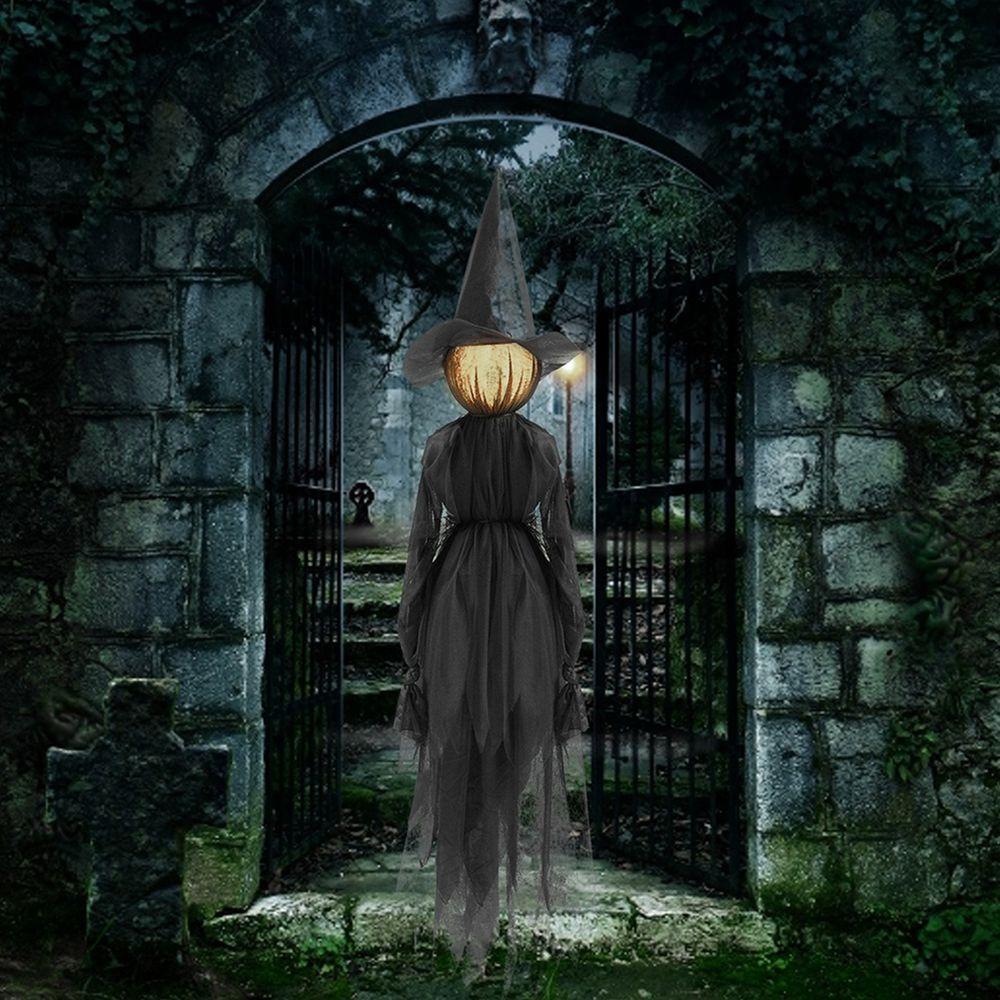 Sensor Party Decor Outdoor Halloween Decorations Screaming Witches Halloween Prop Light-Up Witches