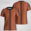 Retro Ethnic Style 3D Digital Printed Men's Fashion Trend Round Neck Short Sleeved T-shirt