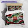 Hungary Football Printed Bedding 3 Piece Set Cozy Breathable Bed Cover Set as Housewarming Holiday Gift