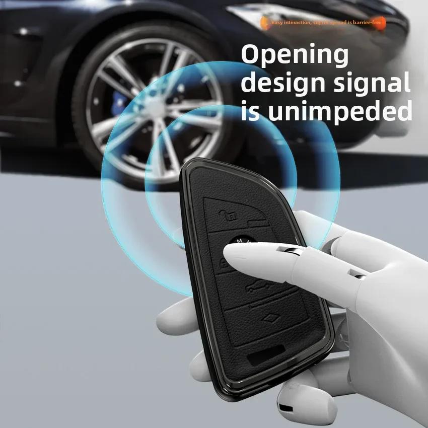 Car Key Case for BMW 216i F46 X1 X2 X3 X5 X6 GT 2 5 6 7 Series 3 4 Buttons Smart Keyless Remote Control Fobs Protector Cover UG6