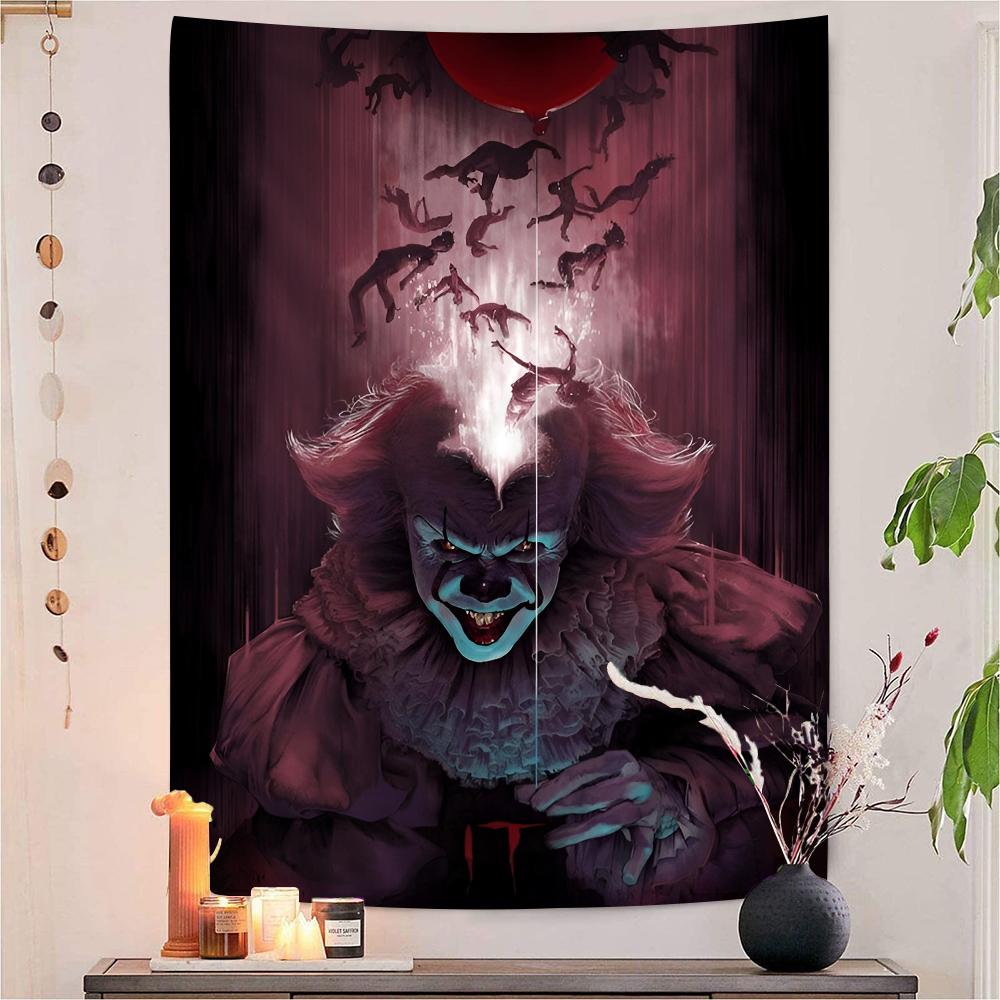 Pennywise Clown  Cartoon Tapestry Art Science Fiction Room Home Decor Wall Hanging Home Decor