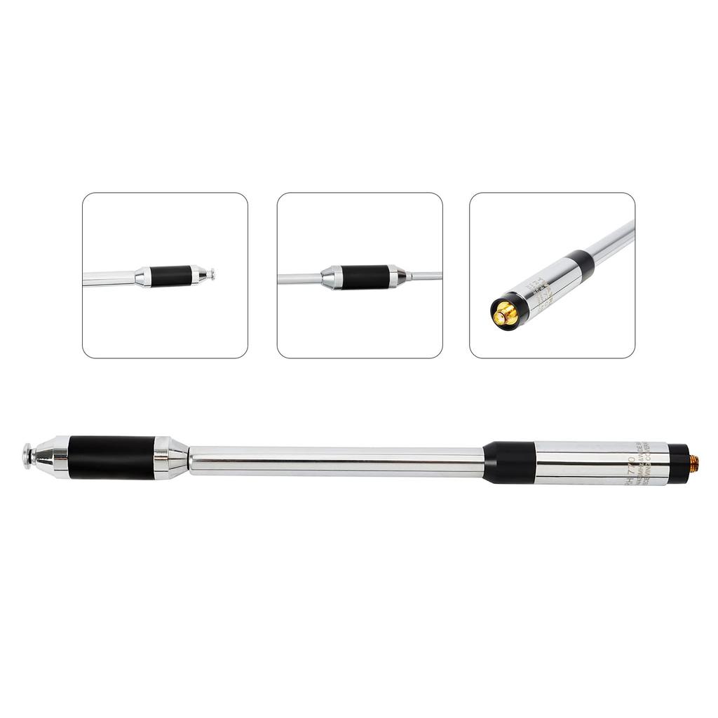 Band Compatible Handy Rod Antenna SMAJ Type 11 Stage Telescopic Wireless Antenna Compatible with for 144/430MHz VHF/UHF YAESU/KENWOOD/BAOFENG