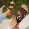 Fashion Lightweight Platform Sandals Women Leopard Print Wedges Summer Sandles Woman 2025 Plus Size Thick Sole Beach Slippers Female