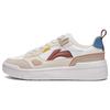 Li Ning Common 80-е Нескользящие Износостойкие Низкие Кеды для Скейтборда Женские Коричневый Белый AGCT228-3