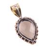 Natural Smoky Quartz 925 Solid Sterling Silver TwoTone Gift Pendant 1.50" M4n85
