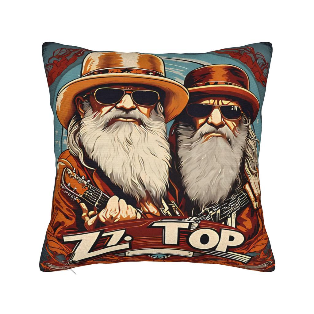 Band Zz Top Pillow Cover Square Cushion Cover Novelty Pillow Case For Couch Sofa Bedroom
