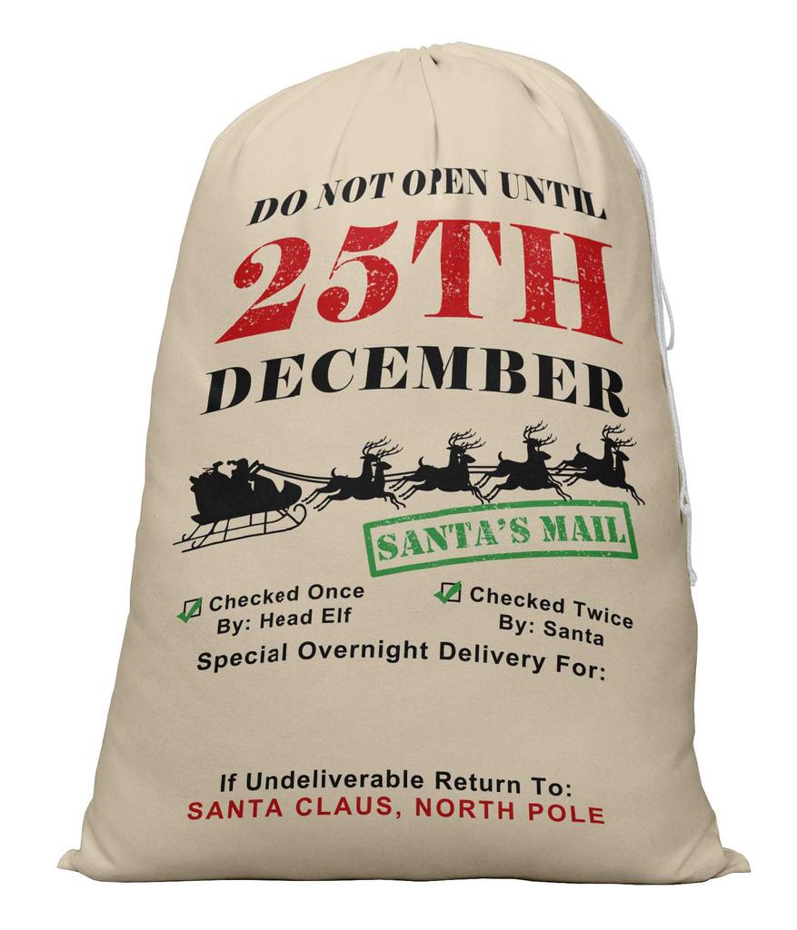 Printtoo Большая холщовая сумка на шнурке, рождественские мешки, подарочный мешок Санты, индивидуальный подарок на вечеринку, 2 шт., 27x20 дюймов