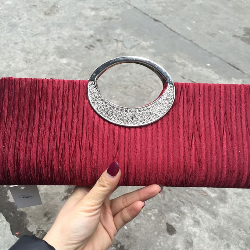 Классическая плиссированная вечерняя сумка со стразами для женщин