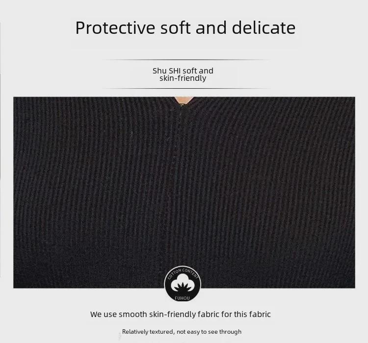 Женская облегающая футболка с V-образным вырезом и длинными рукавами из хлопка на осень 2025 г.