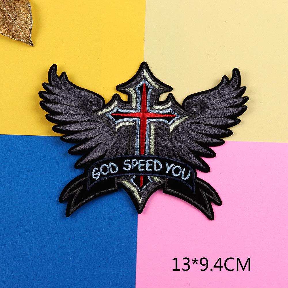 Мужская кожаная куртка в стиле панк для мотоцикла с вышитыми нашивками своими руками - дизайн с изображением орла и черепа