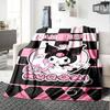 Customizable Kuromi8 Throw Blanket – Personalized Name, All-Season Cozy Snug Blanket, Machine Washable, Personalized Blanket