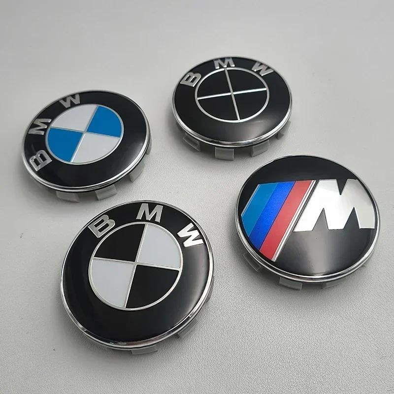 For BMW 4pcs 68mm 56mm Car Cover Wheel Hub Center Caps Badge Logo Emblem M X1 X3 X5 X6 X7 1 3 4 5 6 7 Series E36 E39 E46 E60 E90 BM5
