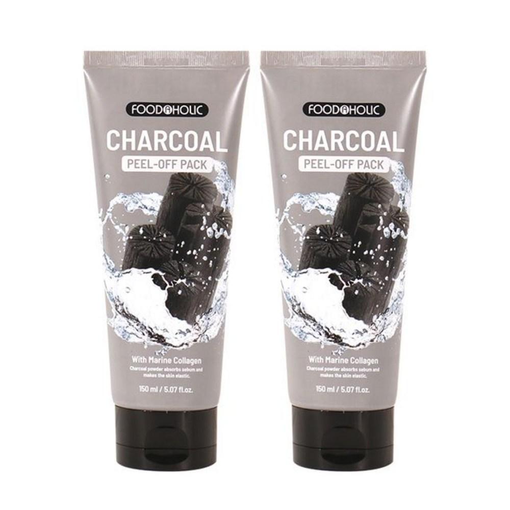 (2 Pieces) Foodaholic Collagen Peel Off Pack 150ml / Charcoal, Single Option, 2 Pieces