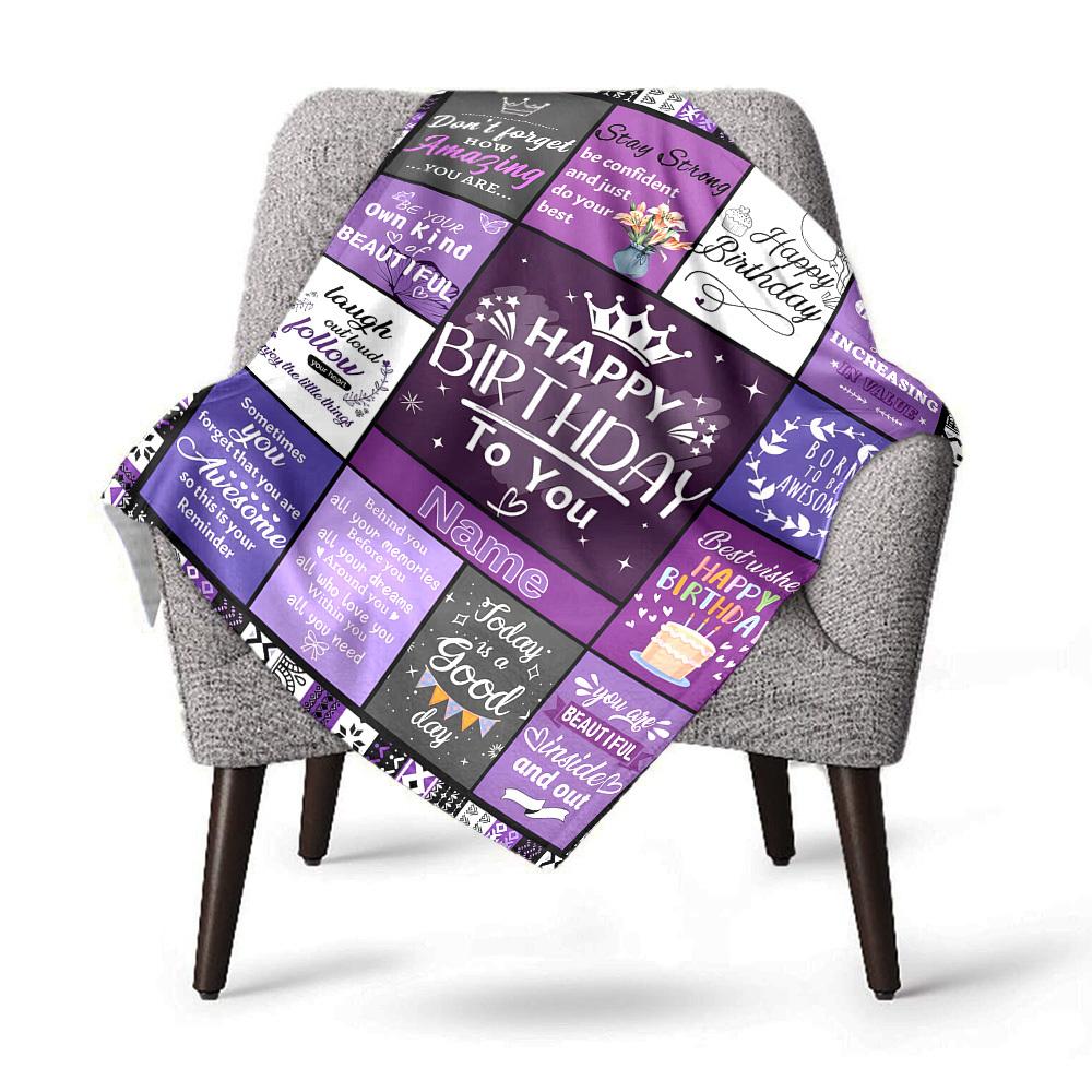 Happy Birthday Home Customize Your Name Blankets Suitable For Picnics Sofas Offices Bedrooms Living Rooms And As A Gift For Friends And Family On