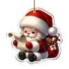 Christmas Santa Ornament 2D Acrylic Cartoon Santa Claus Xmas Tree Ornament for Holiday Tree Door Window Car Hanging Decor