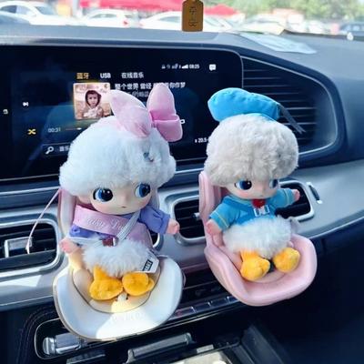 Автомобильное плюшевое украшение LABUBU DIMOO WORLD Серия Виниловое лицо Оригинальные игрушки-сюрпризы Фигурка аниме-экшн Кукла Рождественский подарок Украшение на воздуховод