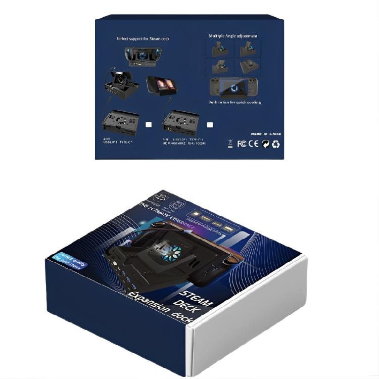 6-в-1 док-станция для Steam Deck с HDMI 2.0 4K@60Hz Gigabit-Ethernet 3 портами USB 3.0