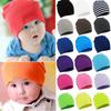 Knitted Newborn Fashion Solid Color Kids Hats Baby Caps for Boys Girl Infant Cotton Soft Warm Earmuffs Hat Beanies Cap Winter