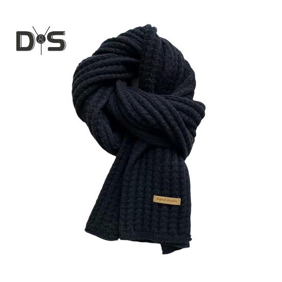 Winter Scarf Solid Color Thickened Warm Knitting Scarf Men Women Long Neck Wrap Garment Clothing Accessories