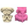 Prayer Girl Concrete Flower Pots Molds Succulent Planter Vase Silicone Mold Candle Pen Holder Mold Epoxy Resin Plaster