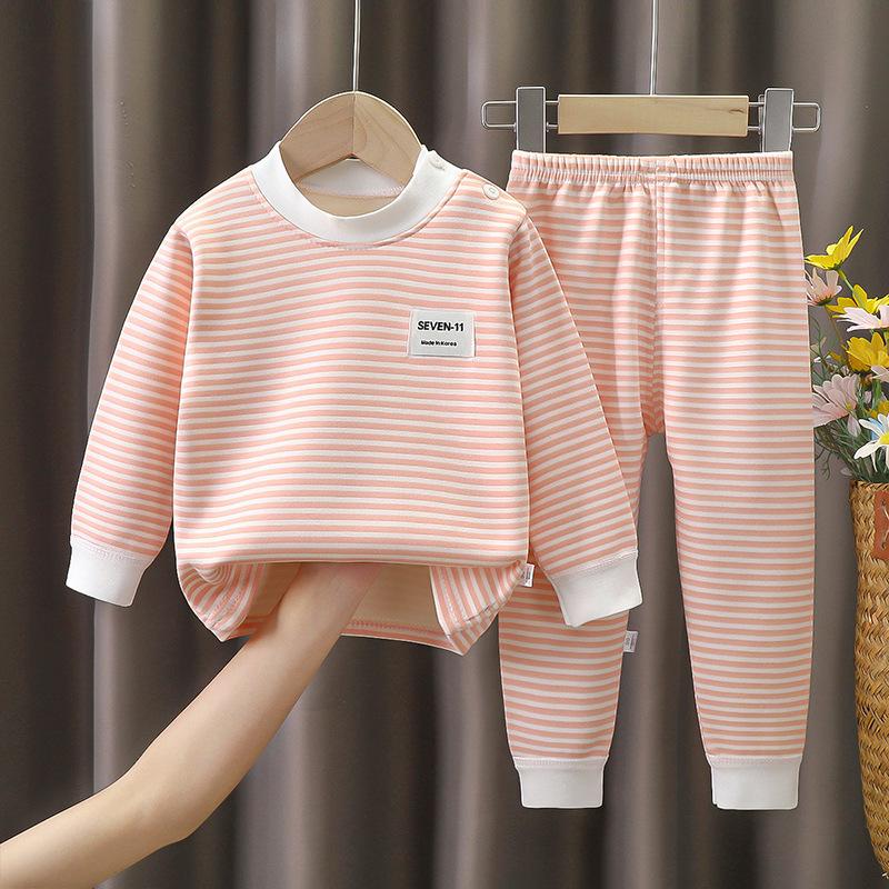 Kids' Milk Silk Thermal Underwear Set - Soft Velvet Pajamas for Boys and Girls, Ideal for Autumn and Winter