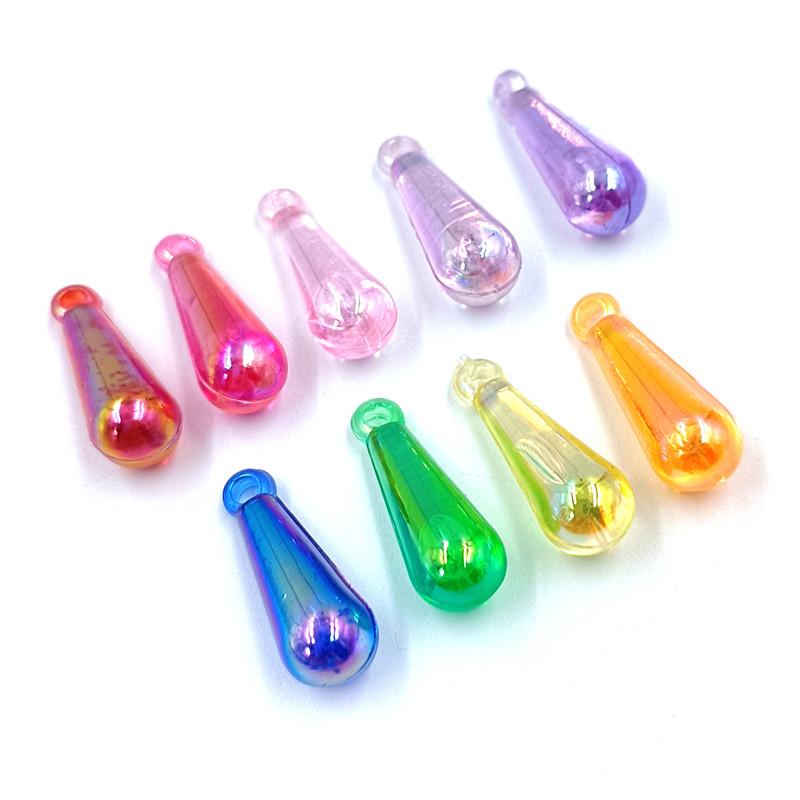 AB Цвет Капли Воды Бусины Разбросанные Бусины 20 шт. 8*22 мм Сплошной Цвет Аксессуары Для Одежды Аксессуары Для Волос Подвеска Популярные Волшебные Цвета Новые Бусины
