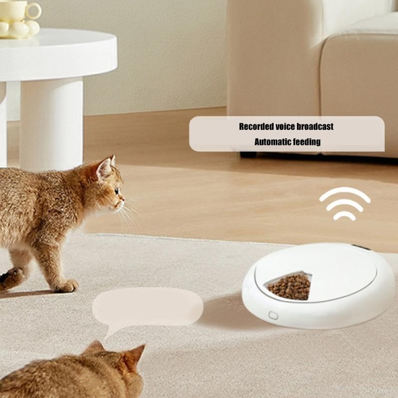 Automatic Pet Food Dispenser Featuring Cooled Storage Box Timer Controlled Up To 6 Meals Each Day