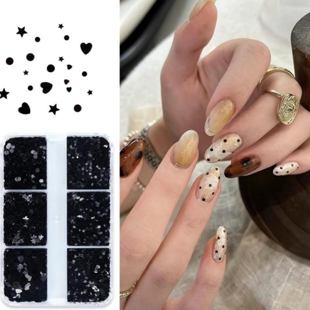 Five-pointed Star Sequins Nail Decorations 6-Grid Nail Charms Nail Art Decorations Nail Salon
