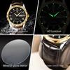 Модные кожаные часы класса люкс, водонепроницаемые, светящиеся, новые мужские часы, автоматический календарь, кварцевые часы с неделей