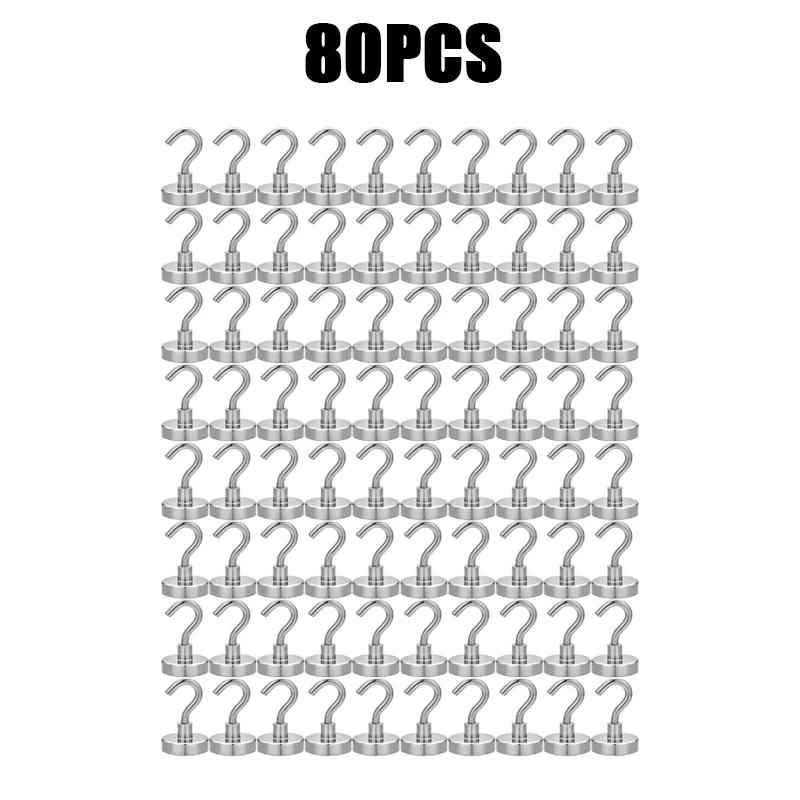 1-80 шт. прочные магнитные крючки многоцелевые крючки для хранения дома кухня бар крючки для хранения ключей крючки для ванной вешалки