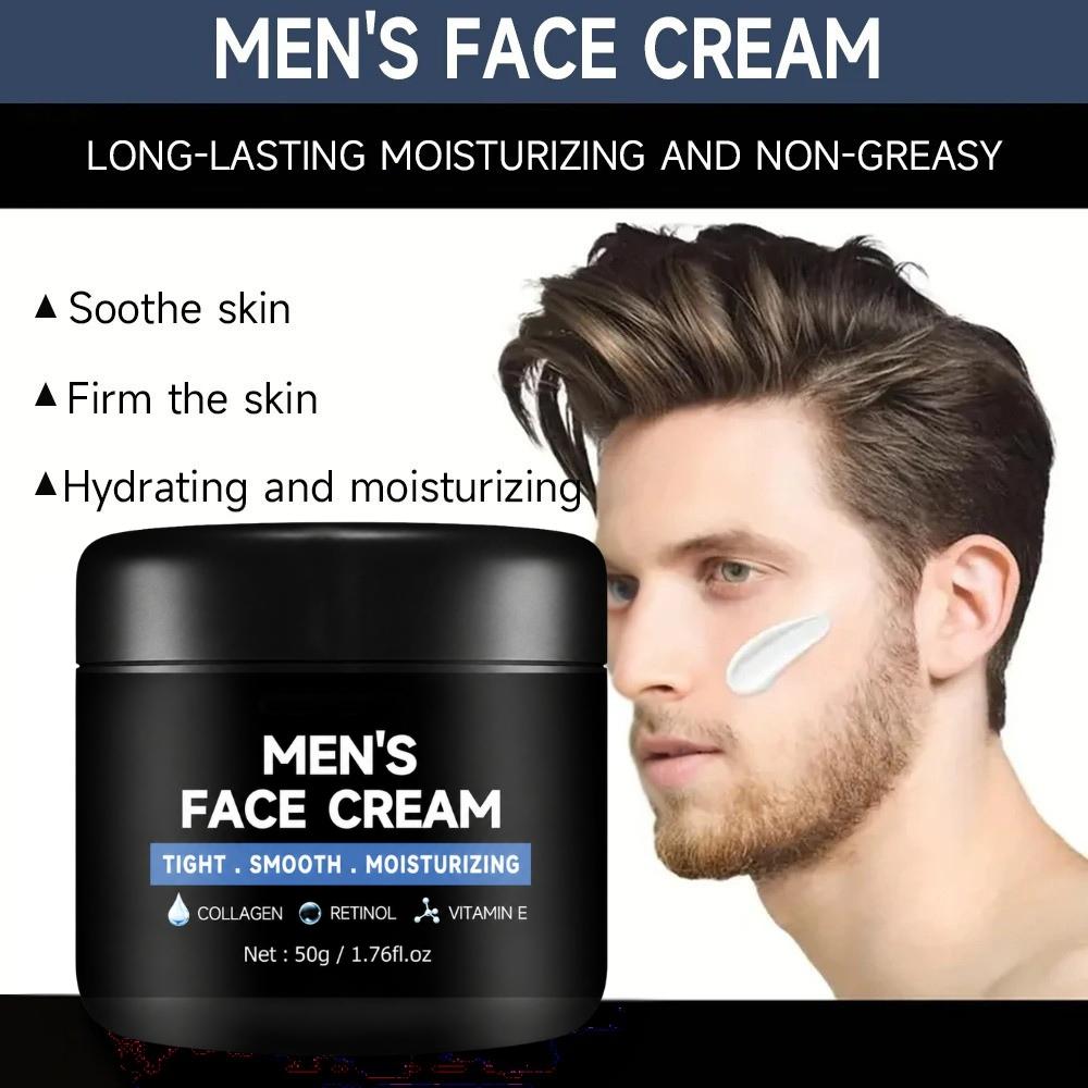 Collagen & Retinol Cream For Men 50 g | Hydrating Moisturizer for Smooth & Firm Looking Skin | Moisturiser for Men
